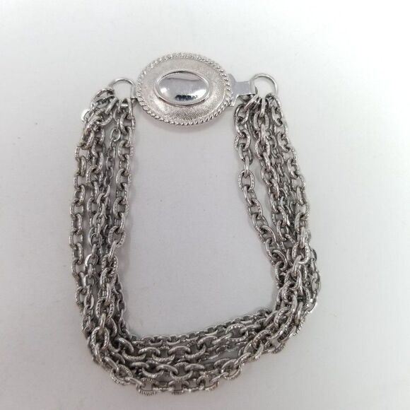 Vintage Avon Multi Strand Chain Bracelet, Silver Tone, Retro Estate - Picture 8 of 8